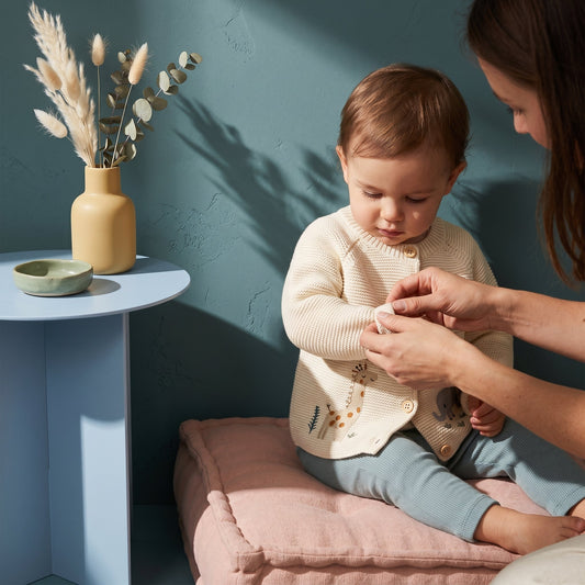 Embroidered Woodland Knit Baby Cardigan
