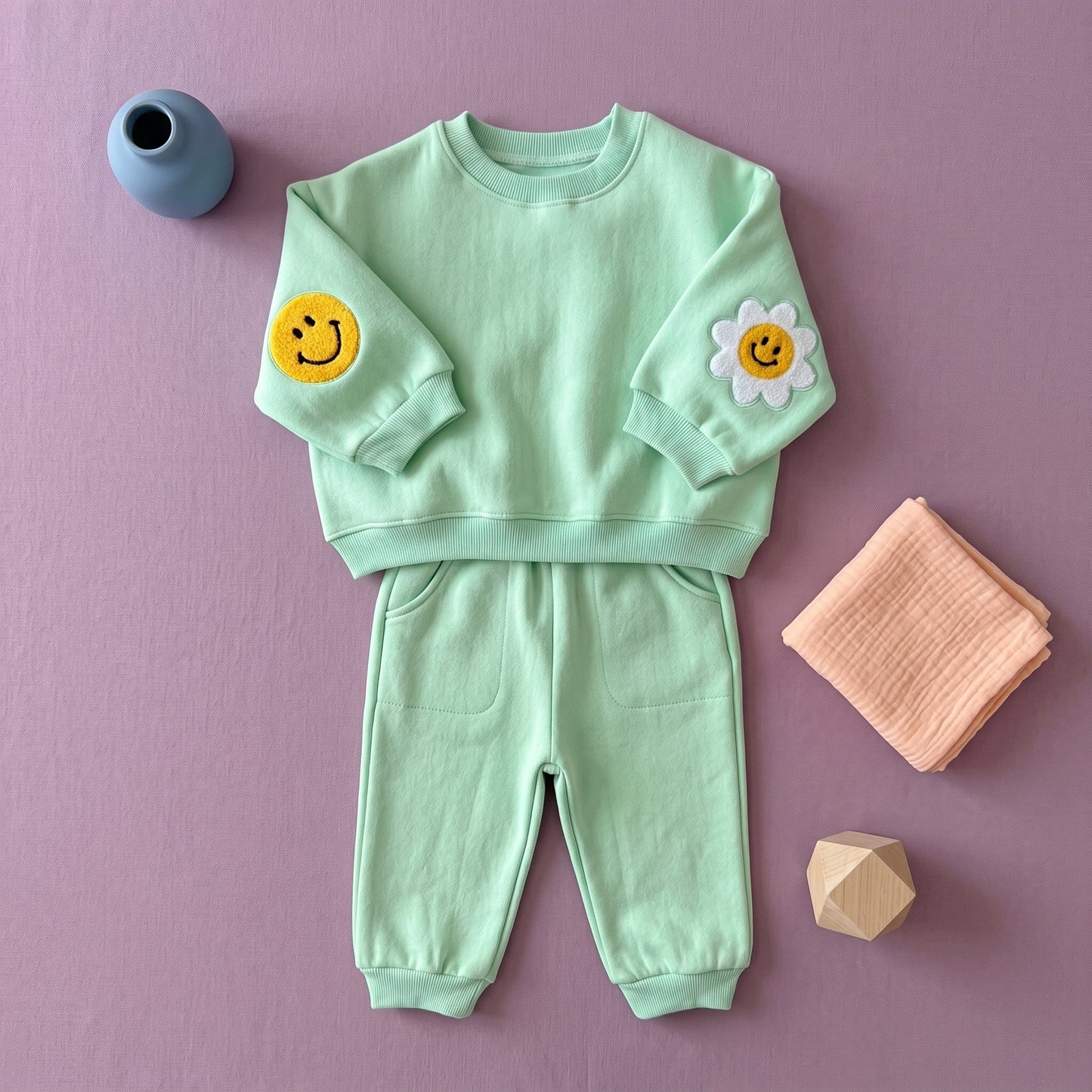 Daisy Print Cotton Baby Set