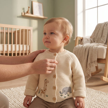 Embroidered Woodland Knit Baby Cardigan