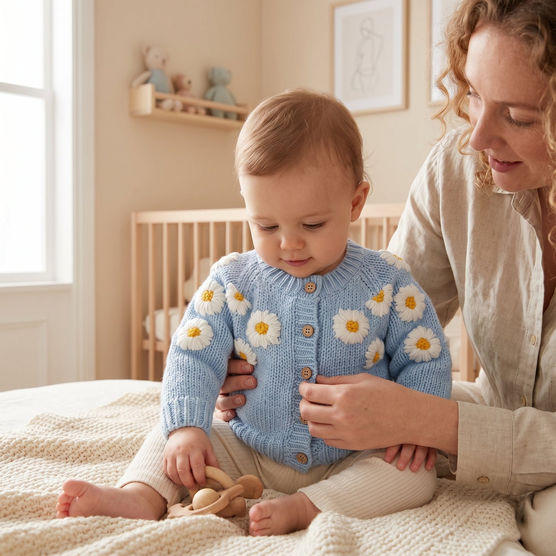 Floral Embroidery Cotton Baby Cardigan
