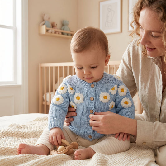 Floral Embroidery Cotton Baby Cardigan