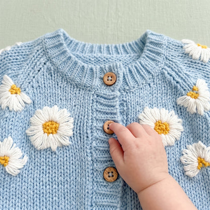 Floral Embroidery Cotton Baby Cardigan