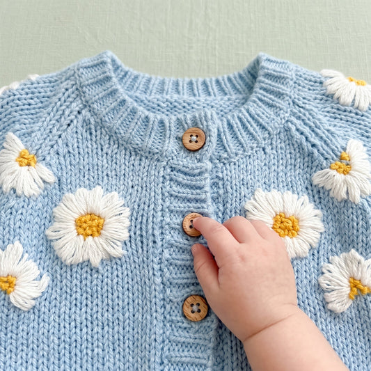 Floral Embroidery Cotton Baby Cardigan