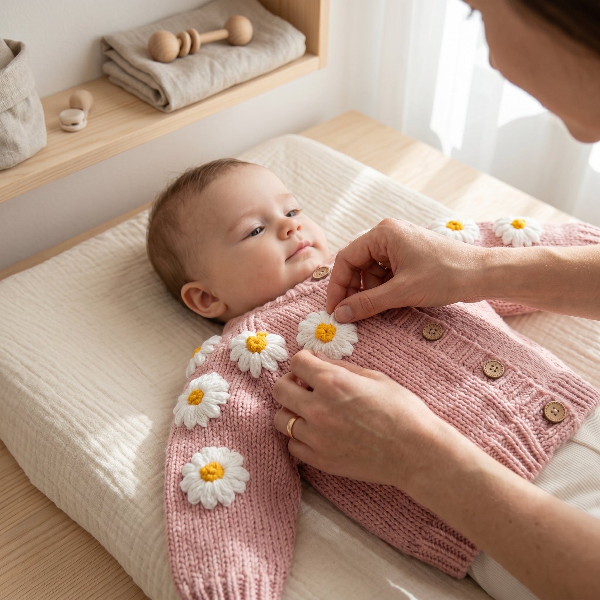Floral Embroidery Cotton Baby Cardigan