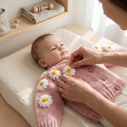 Floral Embroidery Cotton Baby Cardigan