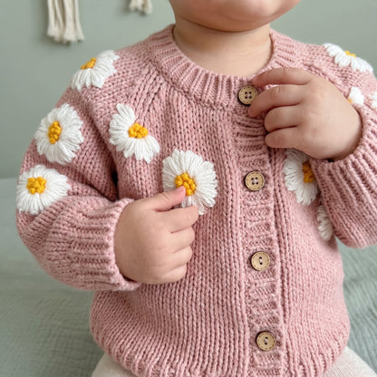 Floral Embroidery Cotton Baby Cardigan