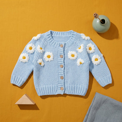 Floral Embroidery Cotton Baby Cardigan