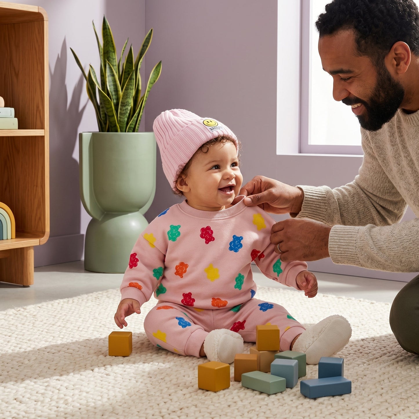 Gummy Bear Print Fleece 2-Piece Baby Set