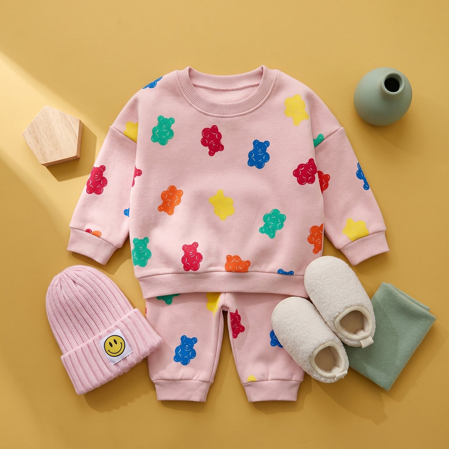 Gummy Bear Print Fleece 2-Piece Baby Set