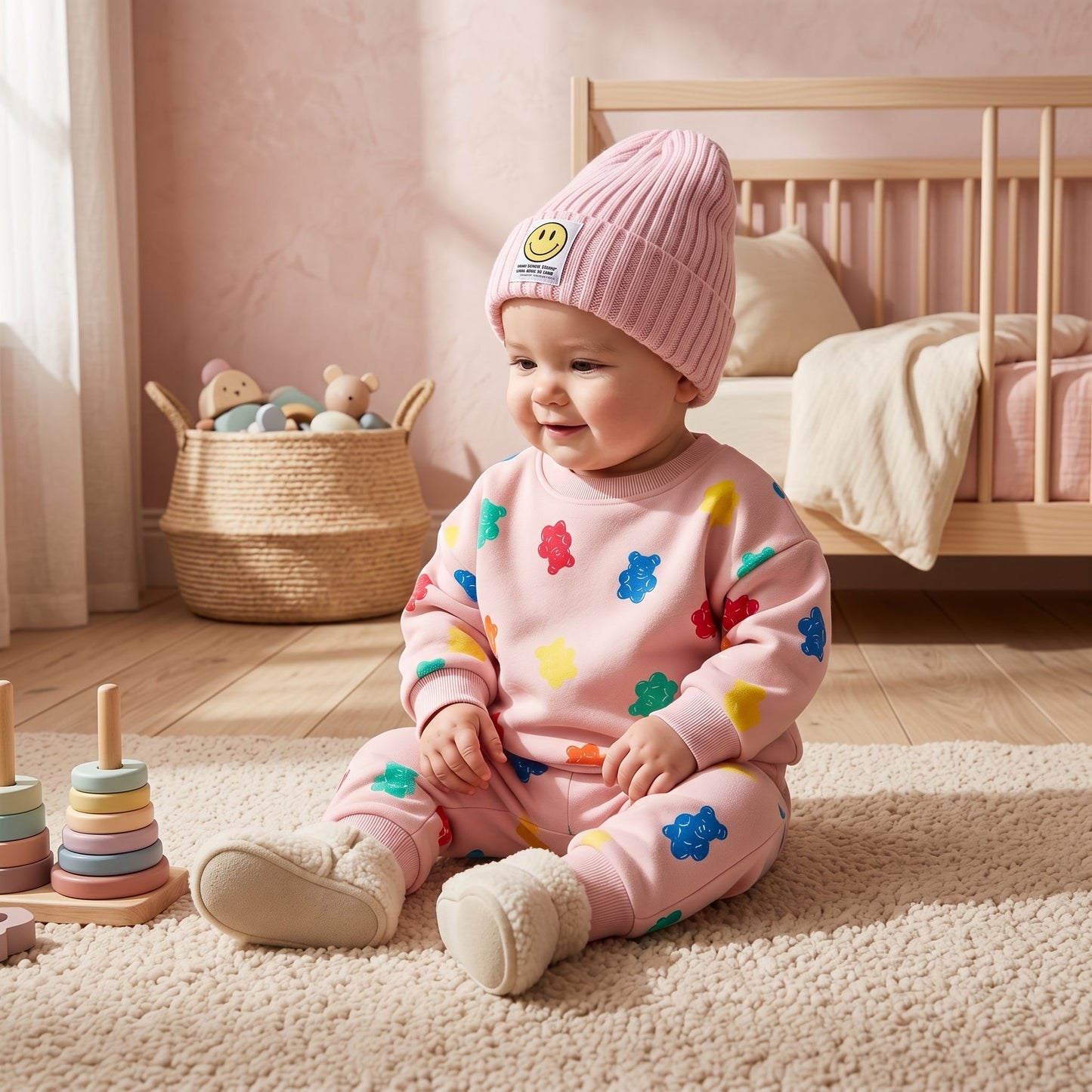 Gummy Bear Print Fleece 2-Piece Baby Set