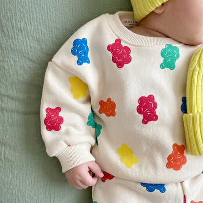 Gummy Bear Print Fleece 2-Piece Baby Set