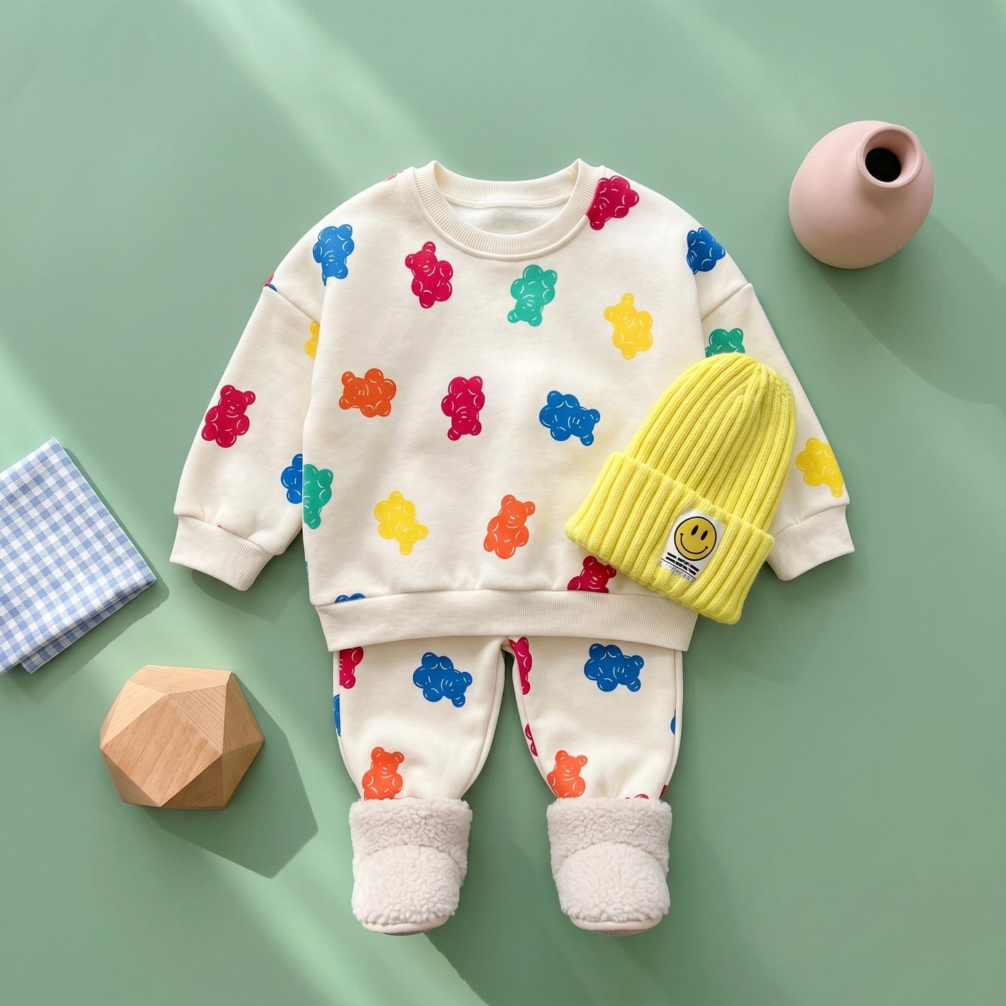 Gummy Bear Print Fleece 2-Piece Baby Set