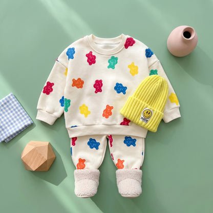 Gummy Bear Print Fleece 2-Piece Baby Set