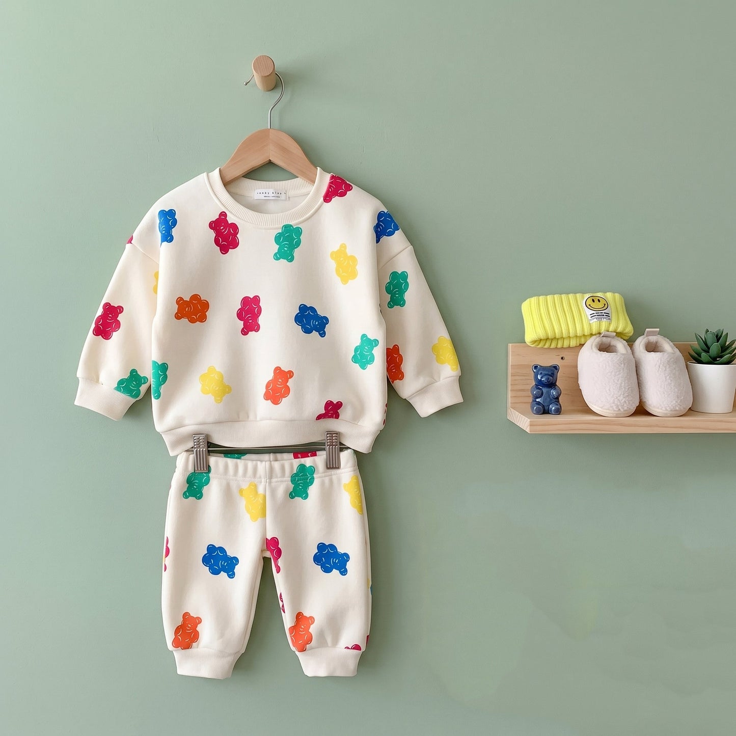 Gummy Bear Print Fleece 2-Piece Baby Set