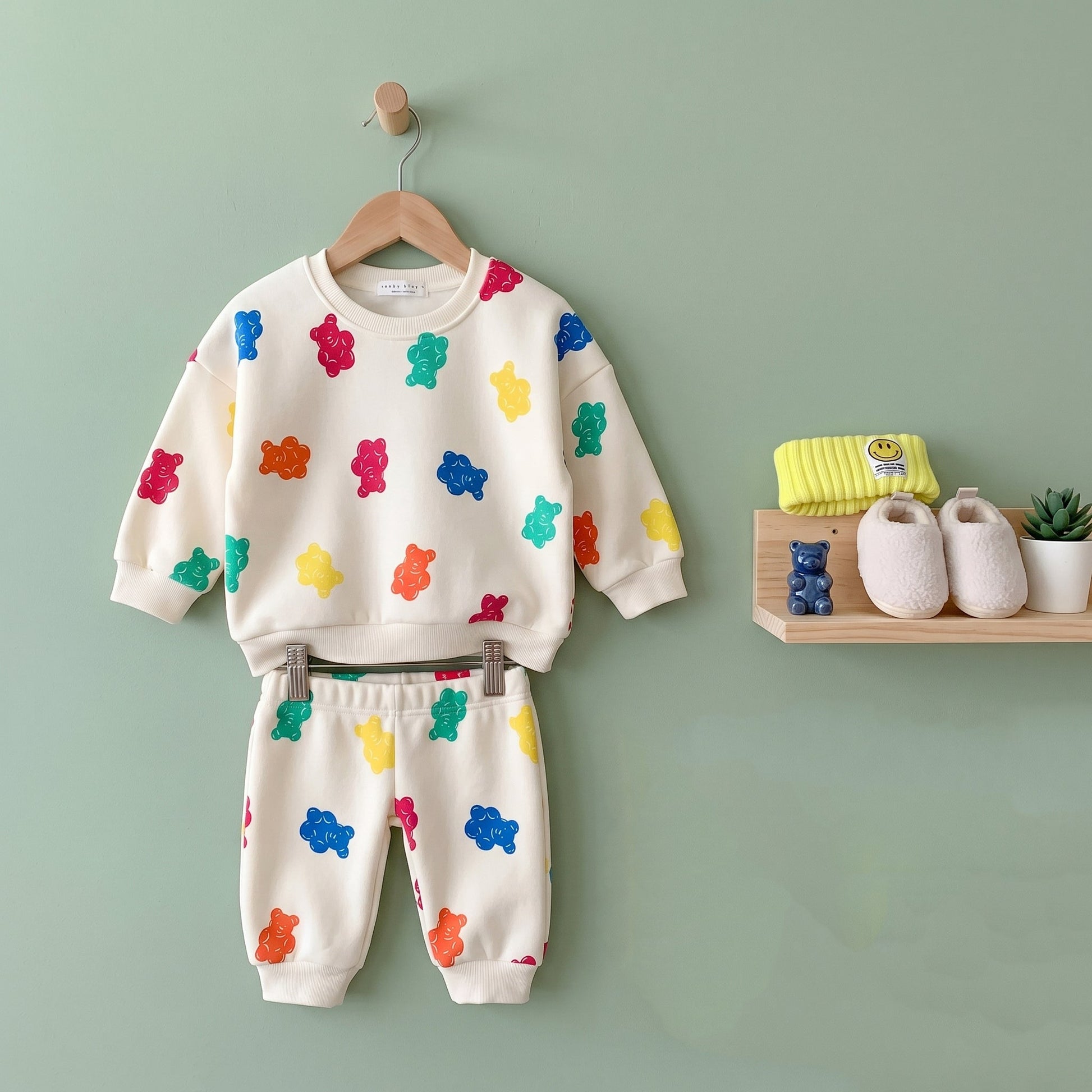 Gummy Bear Print Fleece 2-Piece Baby Set