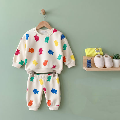 Gummy Bear Print Fleece 2-Piece Baby Set