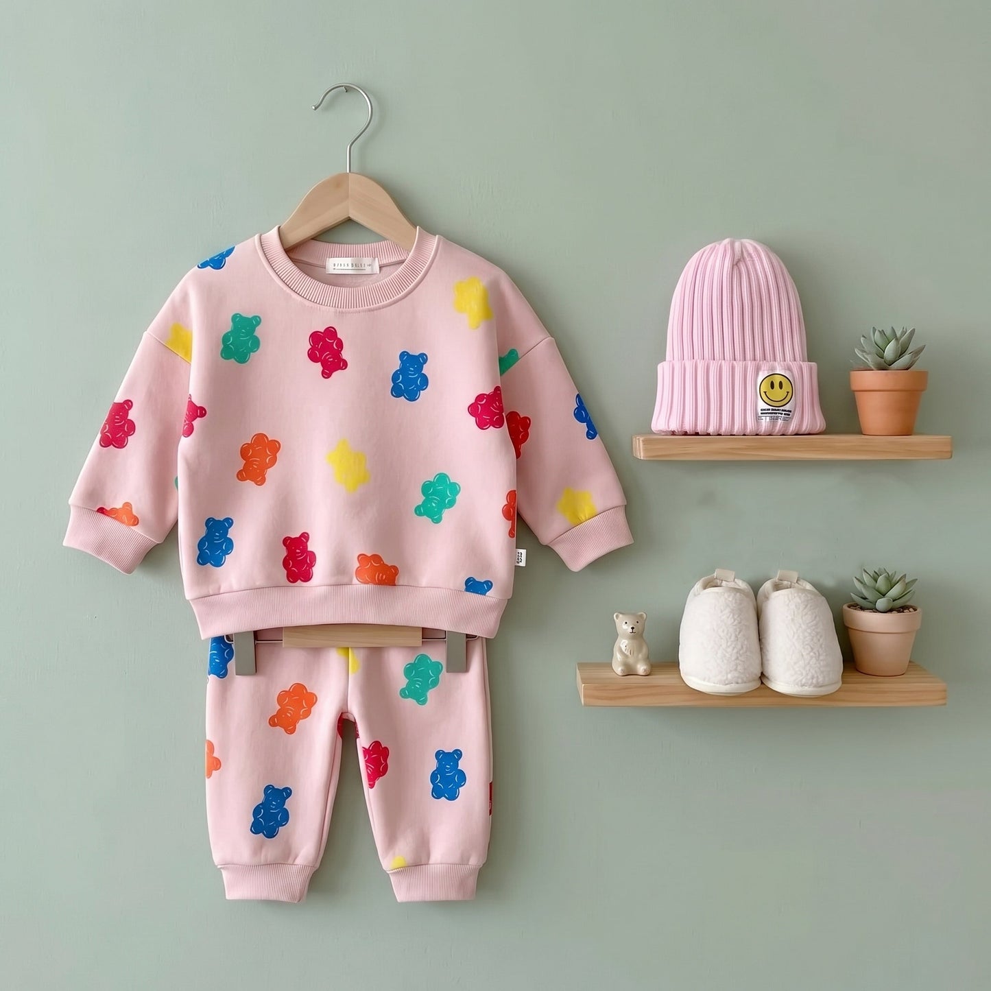 Gummy Bear Print Fleece 2-Piece Baby Set