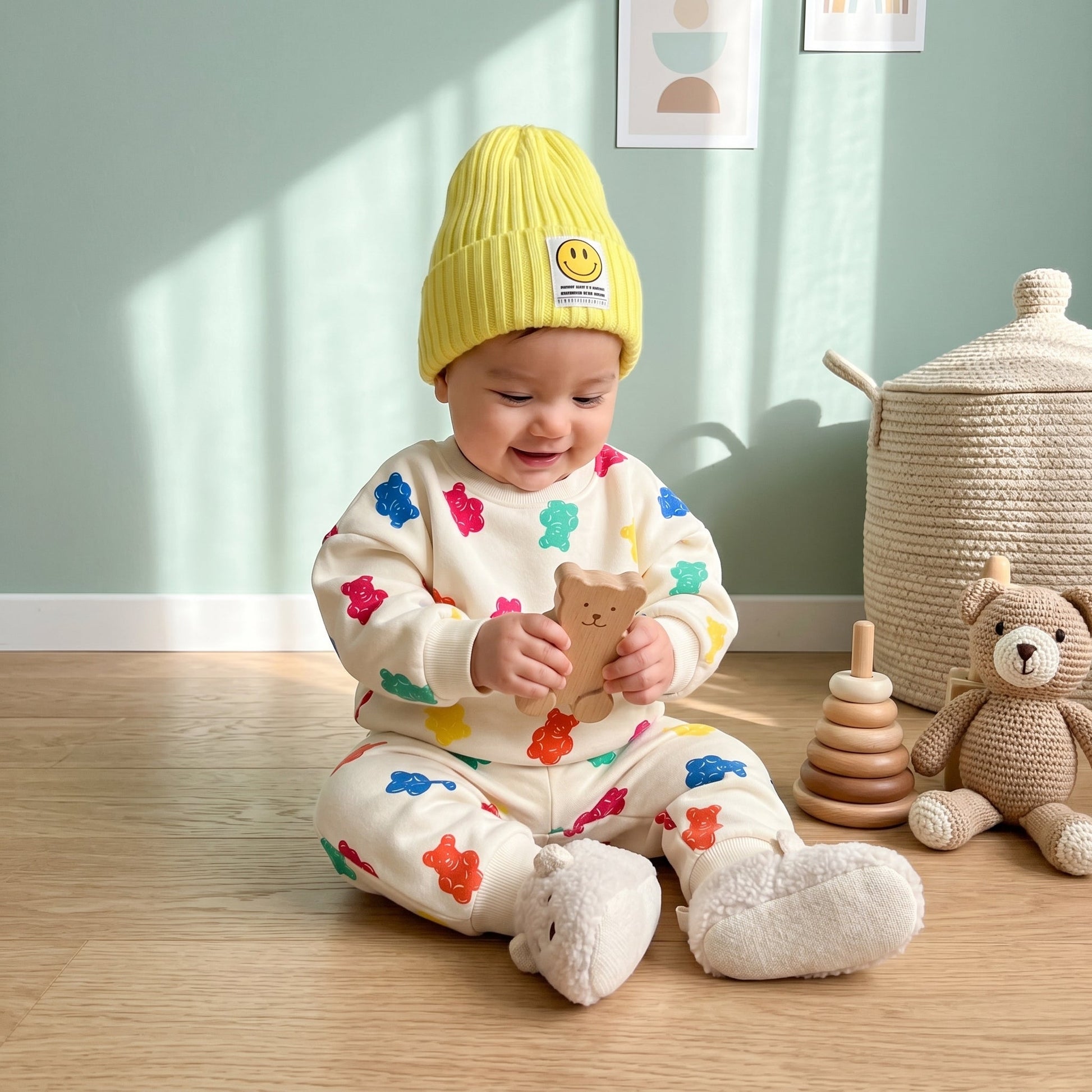 Gummy Bear Print Fleece 2-Piece Baby Set