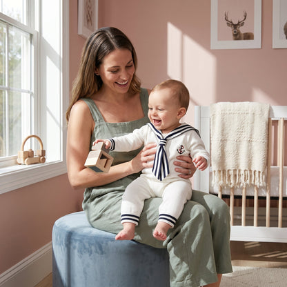 Sailor Stripe Knit Baby Romper