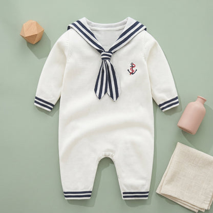 Sailor Stripe Knit Baby Romper